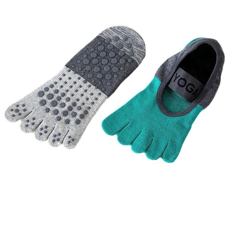 Breathable Non Slip Five Toe Short Yoga Socks Cotton Pilates Gym Fitness Women Custom All Season Grip Sport Socks One size fits all серый