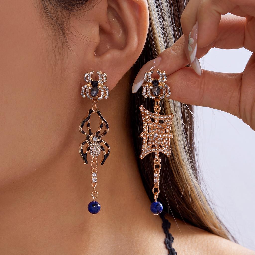 Gothic Halloween Earrings Pumpkin Ghost Skull Tassel Dangle Drop Earrings Vintage Festival Party Jewelry Gift for Women