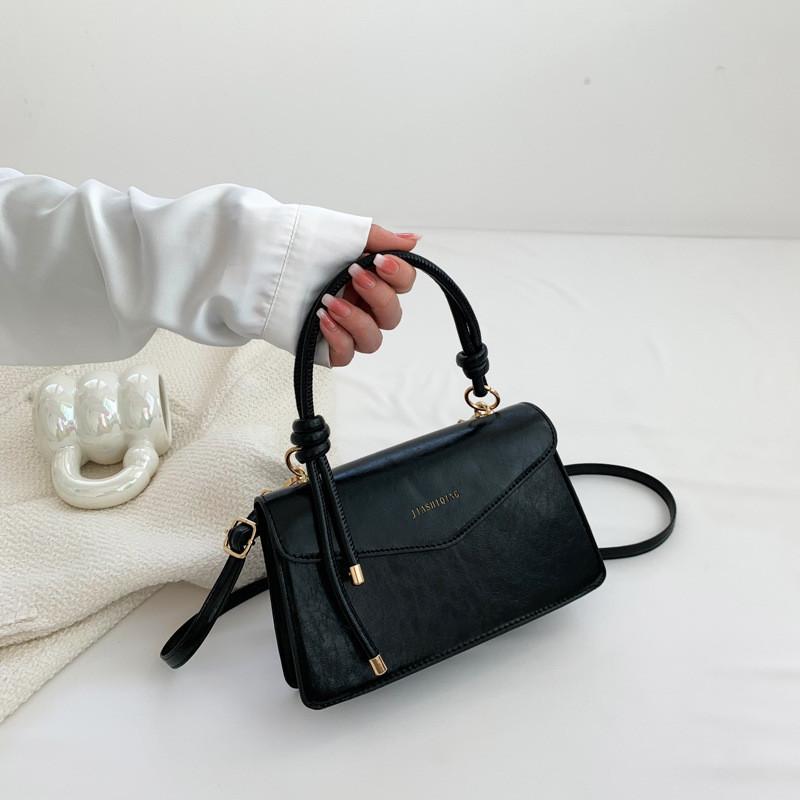 Chic Simple Handheld Shoulder Bag For Women In Black White Brown And Khaki Colors