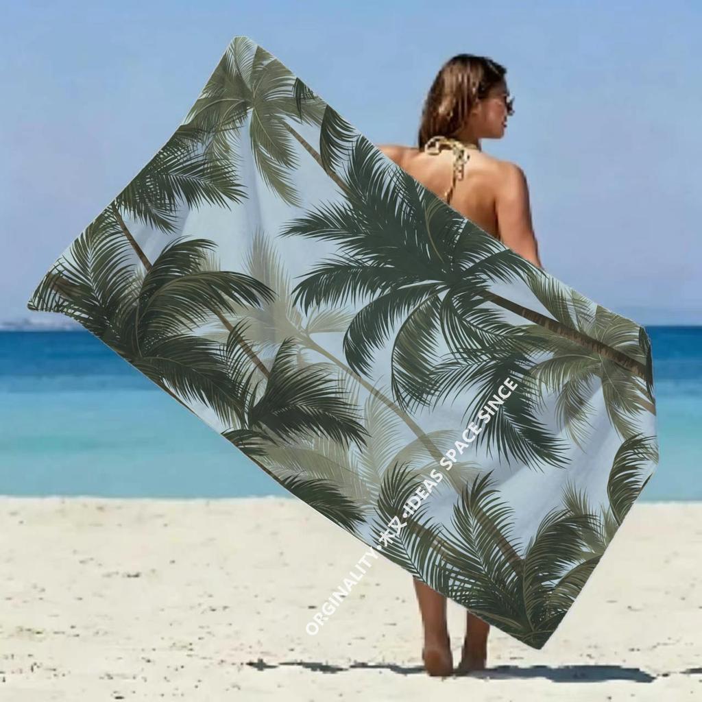 Tropical Palm Leaf Beach Towel Patterned Sunscreen And Windproof Suitable For Swimming Pool Camping Travel Blanket