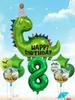1set Happy Birthday Dinosaur Number Star Foil Balloons with Jurassic Theme Latex Balloon Children's Birthday Party Decorations
