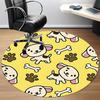 1PC Puppy Bone Office Round Area Rug, Mat Suitable For Office, Under Office Chairs Bedroom Living Room Home Decor, Room Deco
