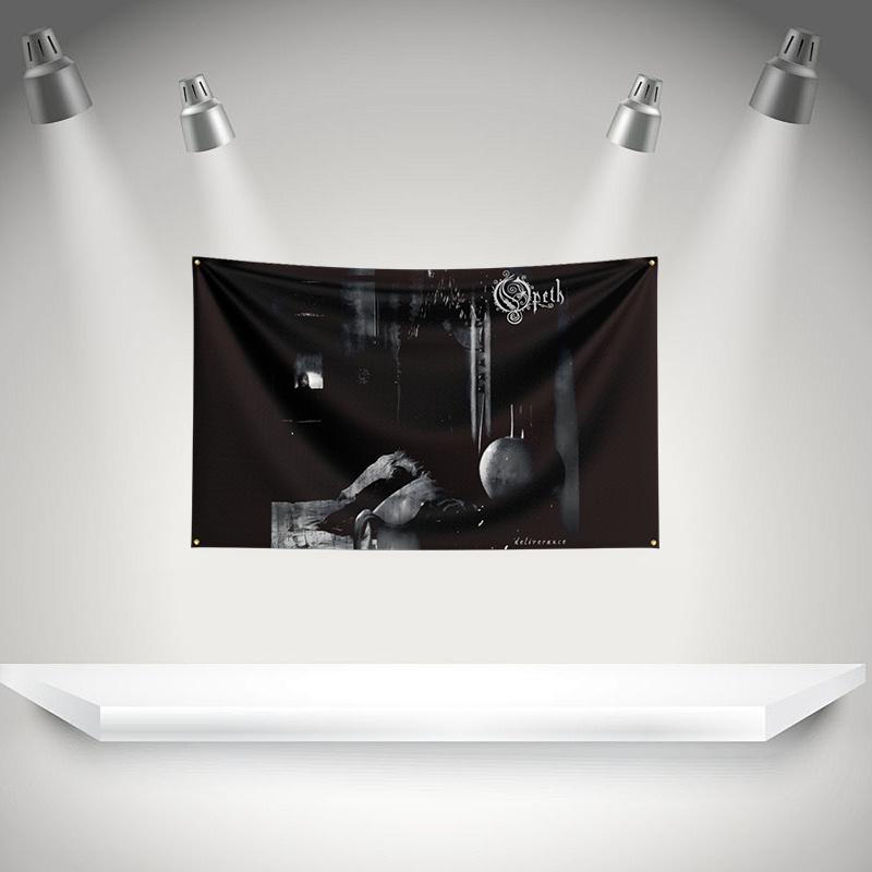 O-Opeths Flag Rock Music Band Banner HD Printing Tapestry Exhibition, Music Band Fans, Garage Decor