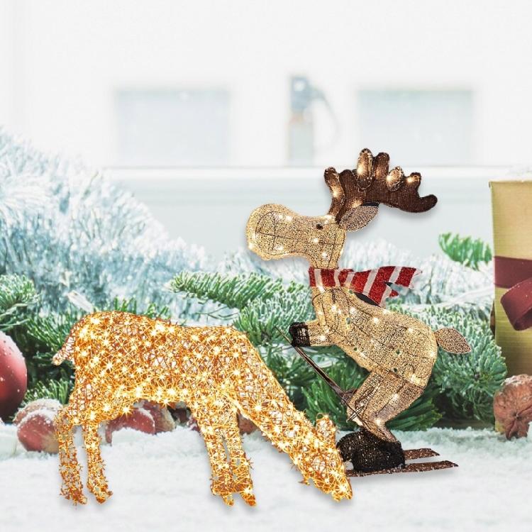 Light Up Christmas Reindeer Lighting Acrylic Deer Figure Ornament Battery Operated Decoration for Festival Garden