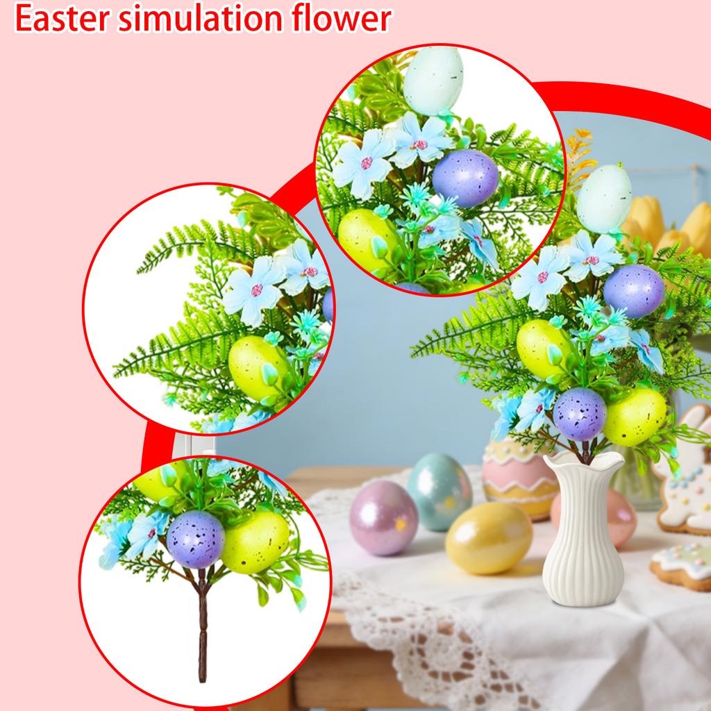 Easter Decoration Easter Egg Bouquets, Flower Arrangement Props Twirling Home Party Desktop Decoration