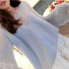 Fashion Knitted Pullover Loose Women Sweater Elegant Casual Simple Lantern Long Sleeve Tops Sweet Hollow Out Sweaters Autumn Woman Clothes