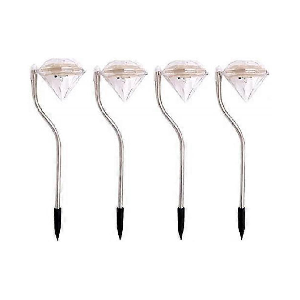 4Pcs Solar Lights Garden LED Colour Changing Diamond Solar Lights