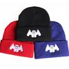 New Hip-Hop Ski Hat with Smiley Face and Marshmallow Embroidery Knit Hat Marshmello Woolen Beanie Hat