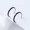 925 Silver Platinum Plated Chic Black Ring Earrings