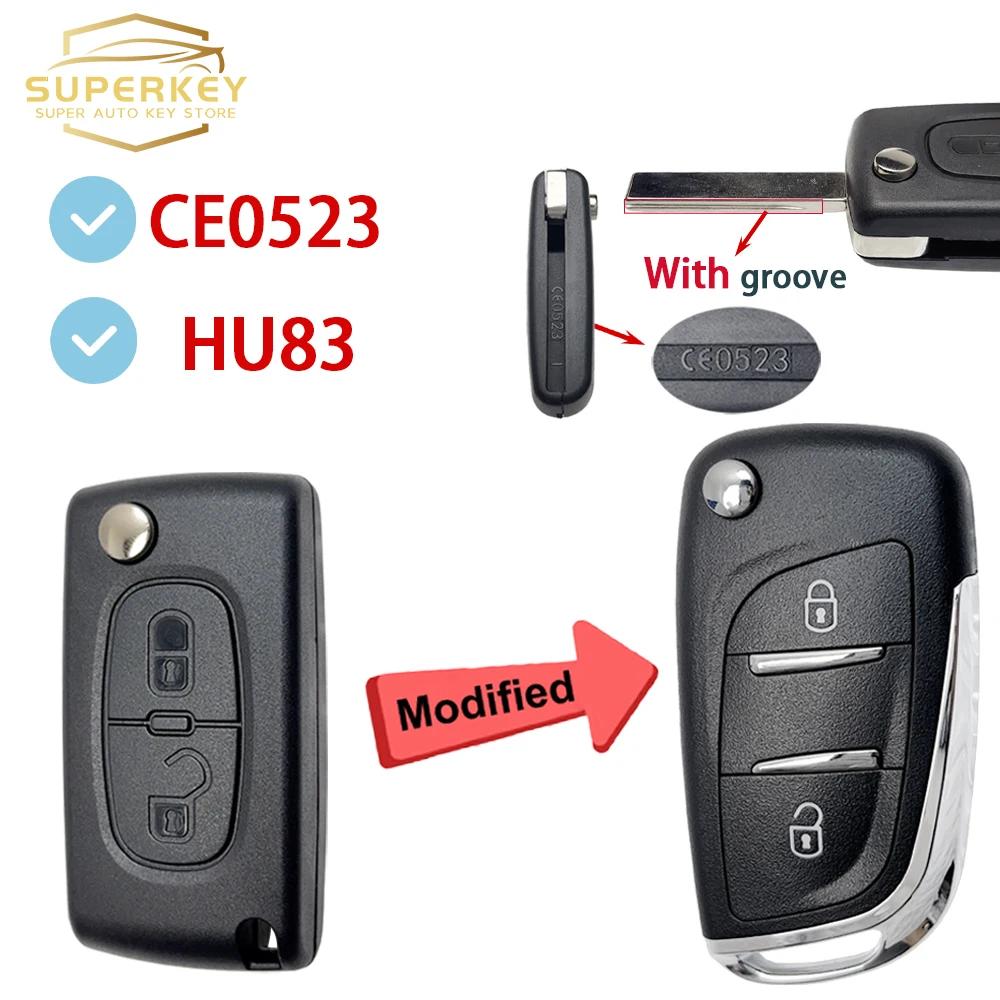 Yocasty Modified For Peugeot 207 307 308 407 607 For Citroen C2 C3 C4 C5 Berlingo Flip Remote Car Key Shell Case Cover Hu83 Va2