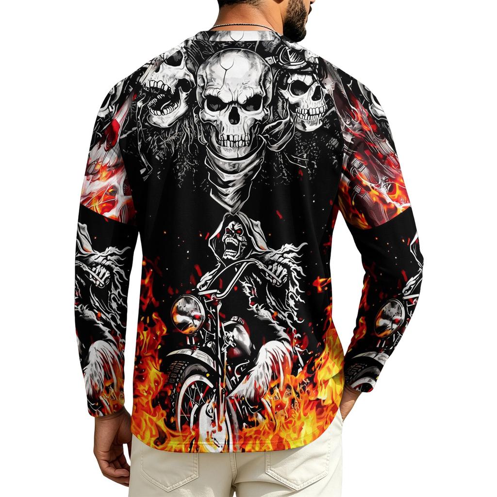 Men's Raglan Long Sleeve T-Shirt Casual Neck Pullover for Everyday Wear