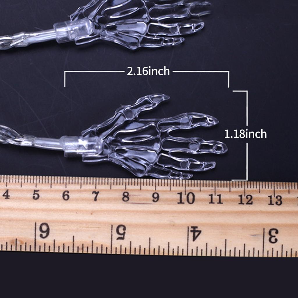 Halloween String Lights 20FT 40LEDs Transparent Skeleton Hand Shaped Decorative Hanging Lights