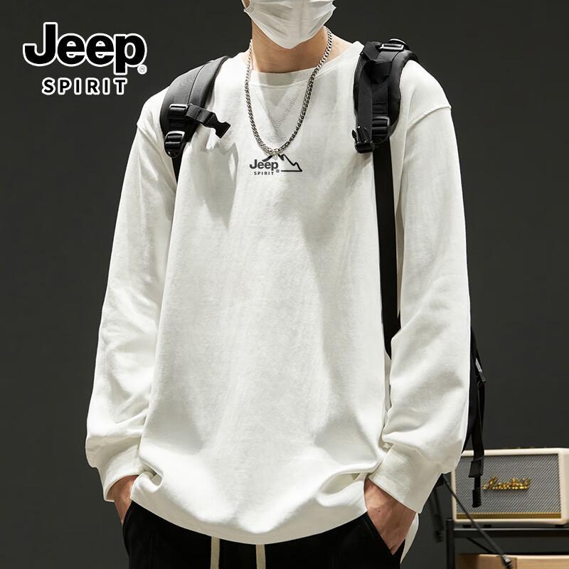JEEP SPIRIT Men s Loose Fit Heavy Cotton Long Sleeve T-Shirt 2XL