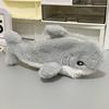 Plush shark-shaped pencil case, soft, cute, and creative stationery storage bag for students.