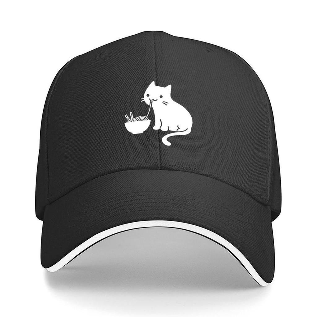 Cute Cat Eating Ramen ANIME MANGA GIFT Baseball Cap Golf Hats for Men Streetwear Icon For Men Women's