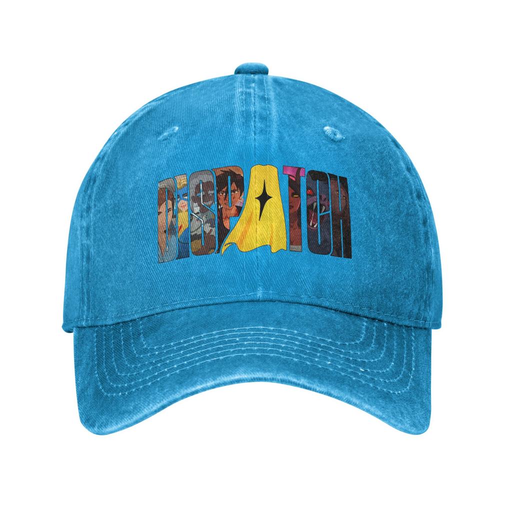 Unisex Dispatch Print Hats Classic Distressed Denim Washed  Baseball Cap Adjustable
