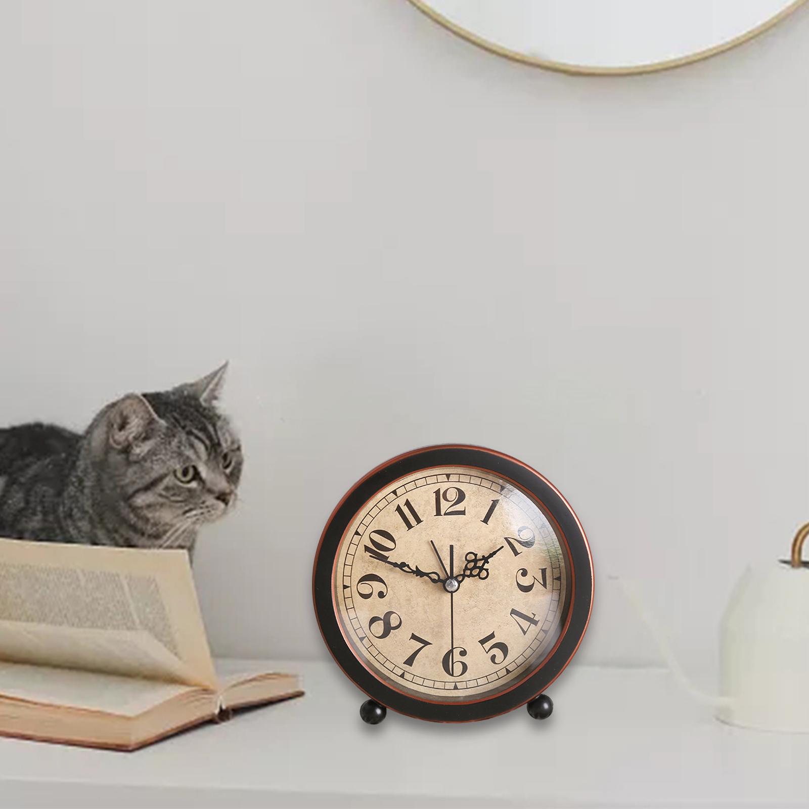 

Бесшумный не тикающий винтажный ретро аналоговый будильник домашний подарок маленькие часы для детской тумбочки столовой кухни