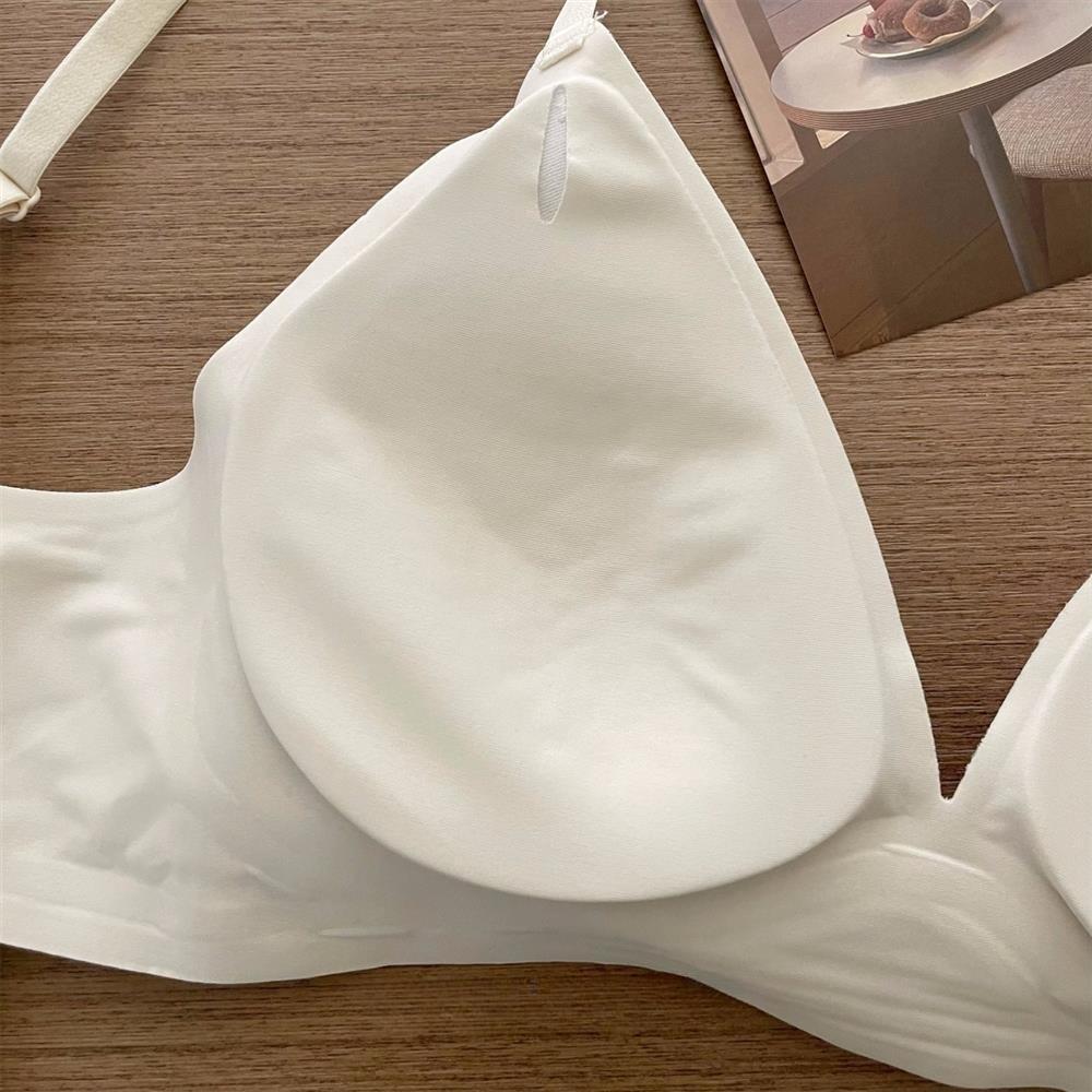 Women's Seamless Triangle Cup Sexy Floral Backless Bra Push Up Anti-Sagging Enhancing for Small Bust Comfortable Thin Style