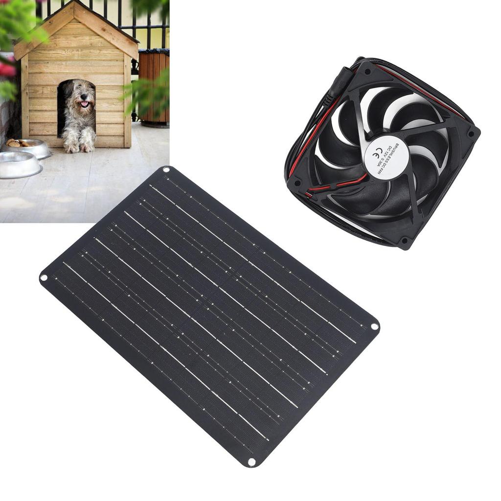 Solar Panel Fan Kit 15W 12V Exhaust Fan with 4.9ft Cable Window Vent Fan for Small Green House Coops Sheds Pet Houses