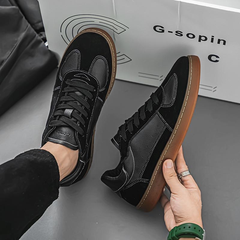 Classic Retro Men's Casual Shoes Fashion White Suede Leather Urban Man Sneakers Hot Comfortable Low-cut Minimalist Sneakers Men