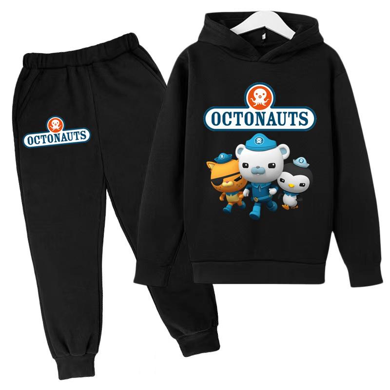 Kids Fall/Winter OCTONAUTS Clothing Sweatshirt Boys Girls Toddlers 3-12 Years Coat +trousers 2P Outdoor Sports Casual Hoodie Set