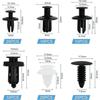 100 Pcs Car Body Trim Clips, Plastic Rivet Fasteners Universal Auto Black Nylon Clips Bumper Clips Car
