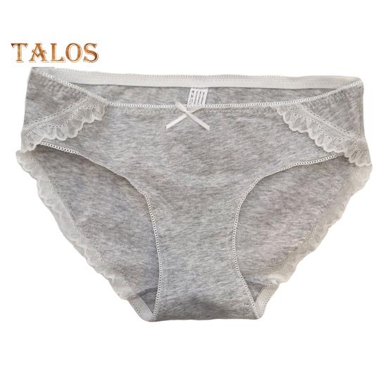 

Женские трусы с кружевным бантом и средней талией. Отличная воздухопроницаемость. Повседневная одежда. Трусы для сна. Высокая эластичность. Женские трусы. светло-серый