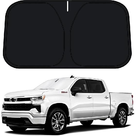D-Lumina Windshield Sun Shade for -2025 Chevy Silverado 1500 Accessories (Regular Cab, Crew Cab, Double Cab 2Door 4Door), Front Window Sunshade Sun