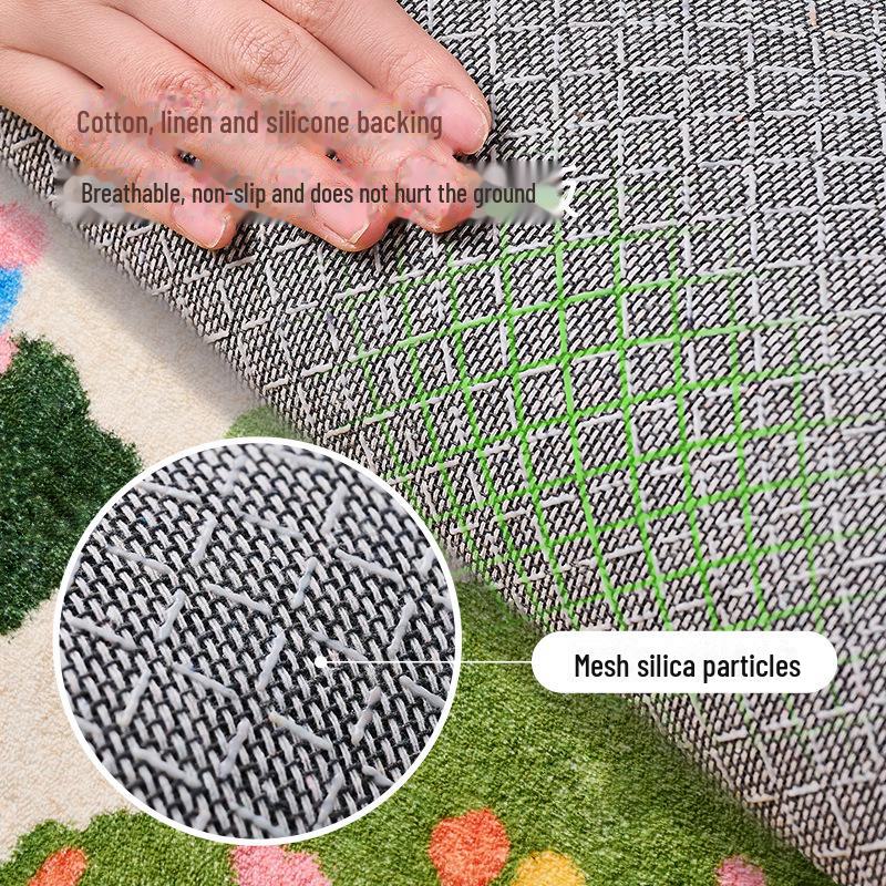 Forest Moss Shaped Anti-Dirt Plush Rug for Bedroom or Balcony