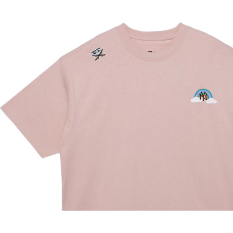 New Era SS22 Letter Rainbow Print Short Sleeve T-Shirt Unisex T-Shirt Pink 13280313