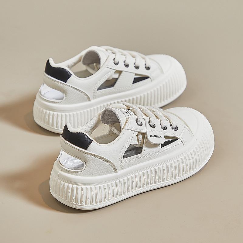 

Новые дышащие и перфорированные повседневные кеды на толстой подошве и универсальные губчатые туфли 40 бежевый