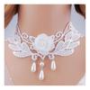 Women Party Necklace Hollow Out Lace Faux Pearl Decor Tassel Prom Cosplay Halloween Carnival Choker Wedding… More