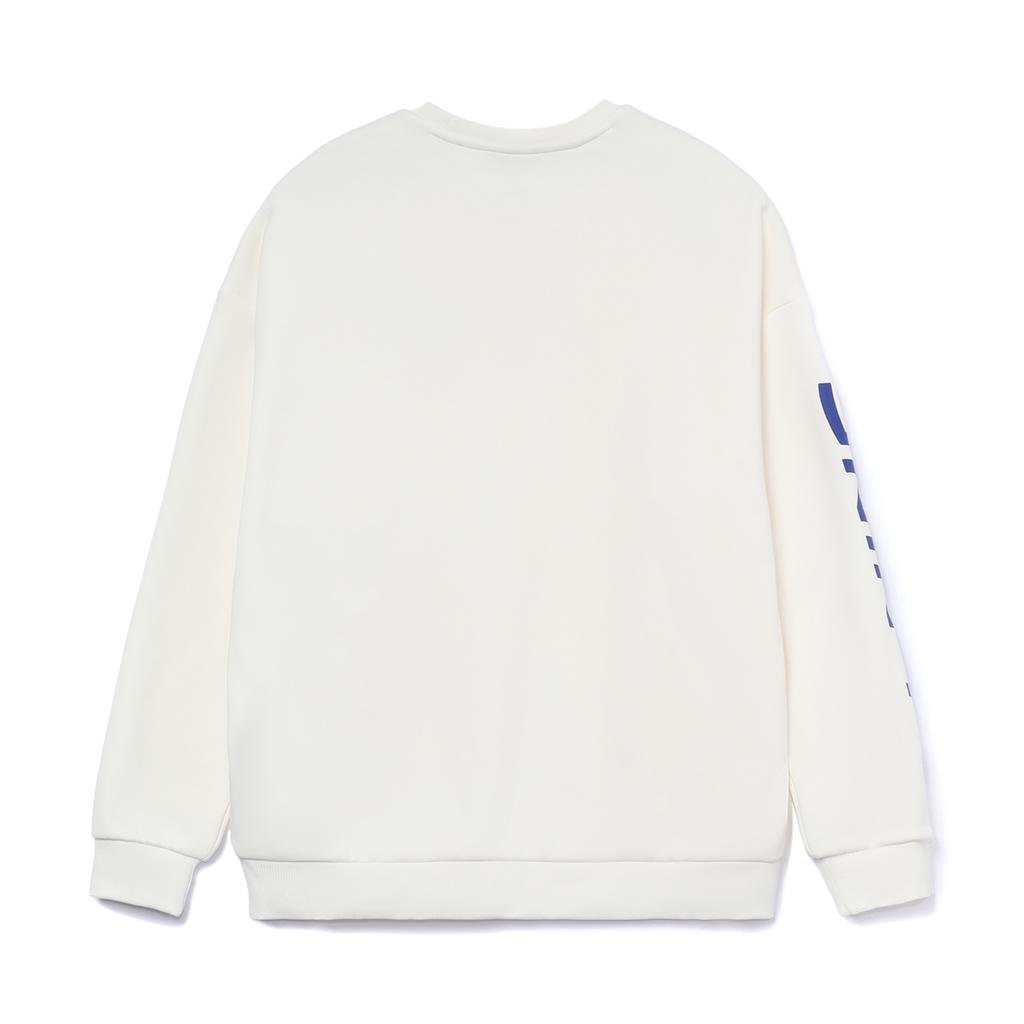 Li Ning Logo Print Letter Warm Pullover Loose Sweatshirt Unisex Sweatshirt White YWDU485-1
