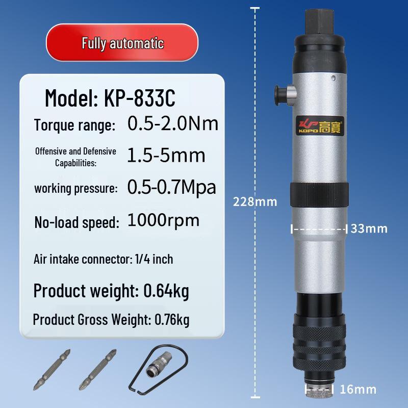 Gaobao Pneumatic Clutch Torque Screwdriver: Semi & Fully Automatic with Bits