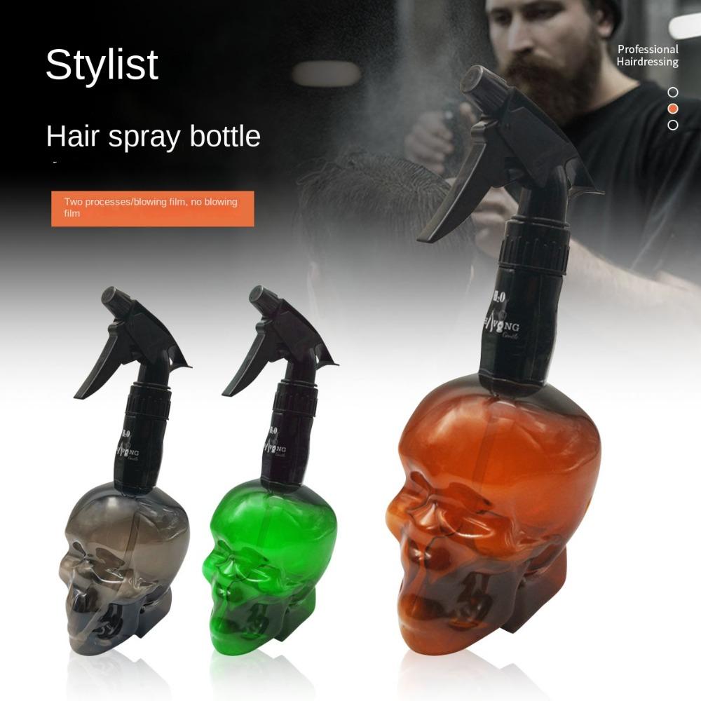 Totenkopf Design Friseursprayflasche Großes Fassungsvermögen Kontinuierlicher Nebel Gießkanne Retro 500ML Nachfüllbare Flaschen Salon