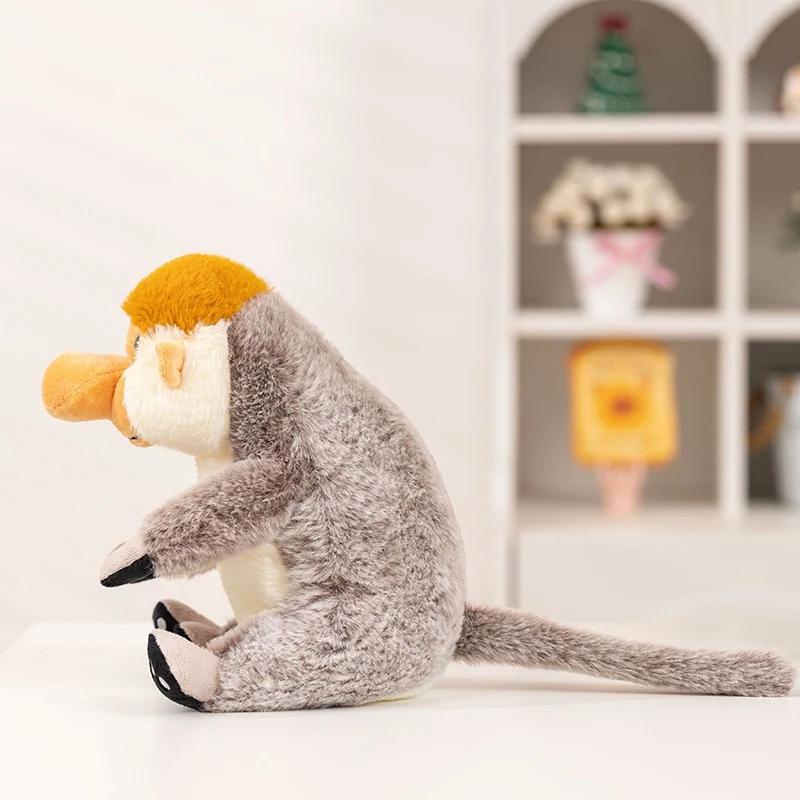 Creative Long Nose Monkey Plush Doll High Quality Gray Monkey Gorilla Animal Stuffed Toy Home Decoration Boys And Girls Gift
