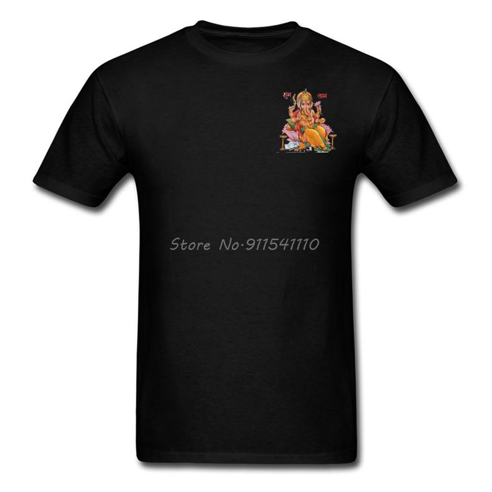 Shiva Ganesha Print T-Shirt Herren Weißes T-Shirt Elefantengott Auf Erwachsenenkleidung Kundenspezifisches Nicht Verblassendes Baumwoll-T-Shirt O-Ausschnitt Oberteile Tees