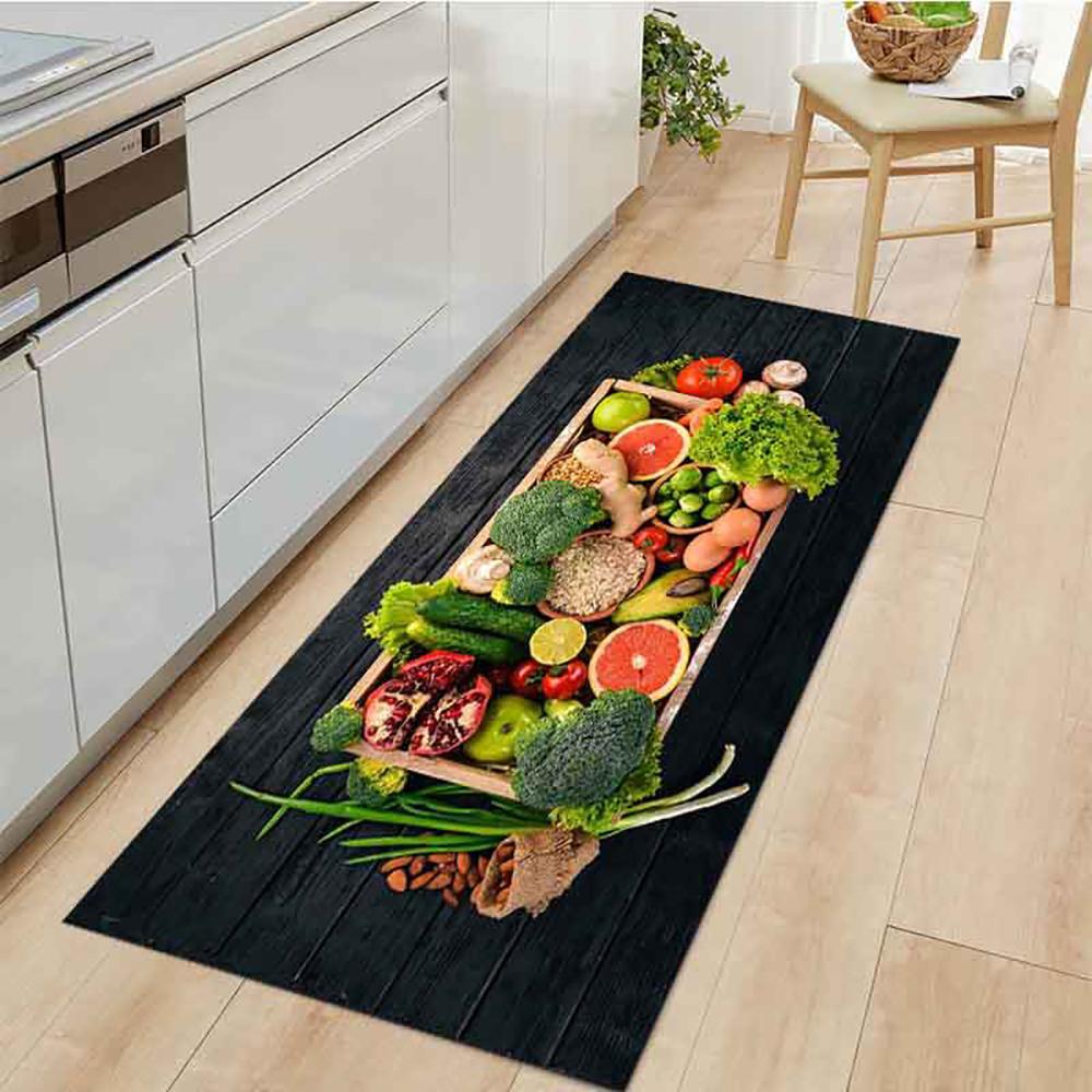 Kitchen Fruit And Vegetable Oil-Absorbing Carpet Entry Anti-Slip Mat, Home Long Strip Dirt-Resistant Blanket, Home Decor