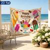 Birthday Celebration Gifts Dessert Banner, Colorful Polyester Backdrop for Party Decor