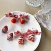 Ice Cream Bow Studs Earrings Non-piercing Cake Earrings Studs Creative Strawberries Ear Clip  Gift