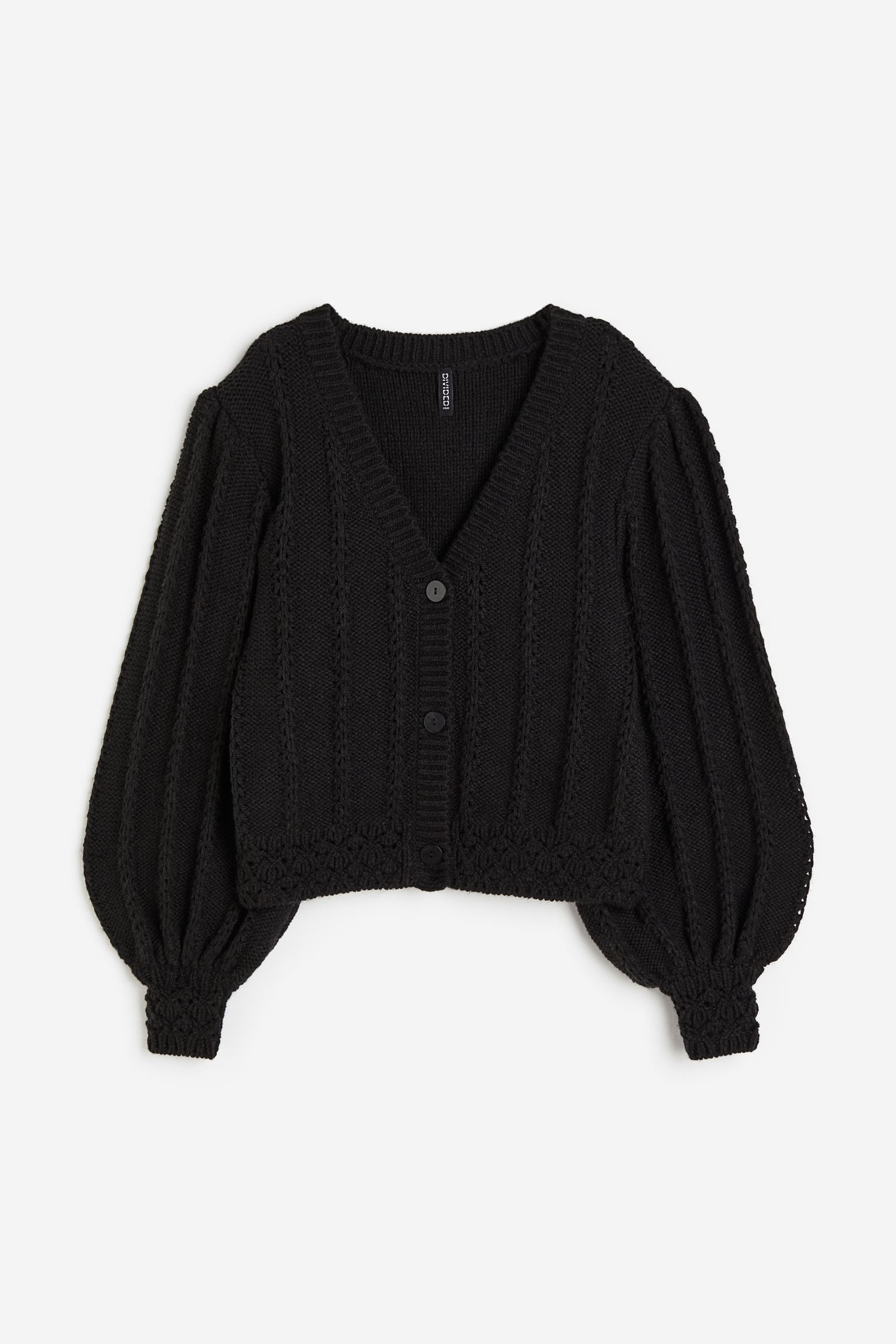 

Кардиган фактурной вязки с объемными рукавами