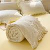 Knitted Cotton Summer Cool Quilt Ruffled Design Summer Single Twin Air-Conditioning Machine Washable Blanket