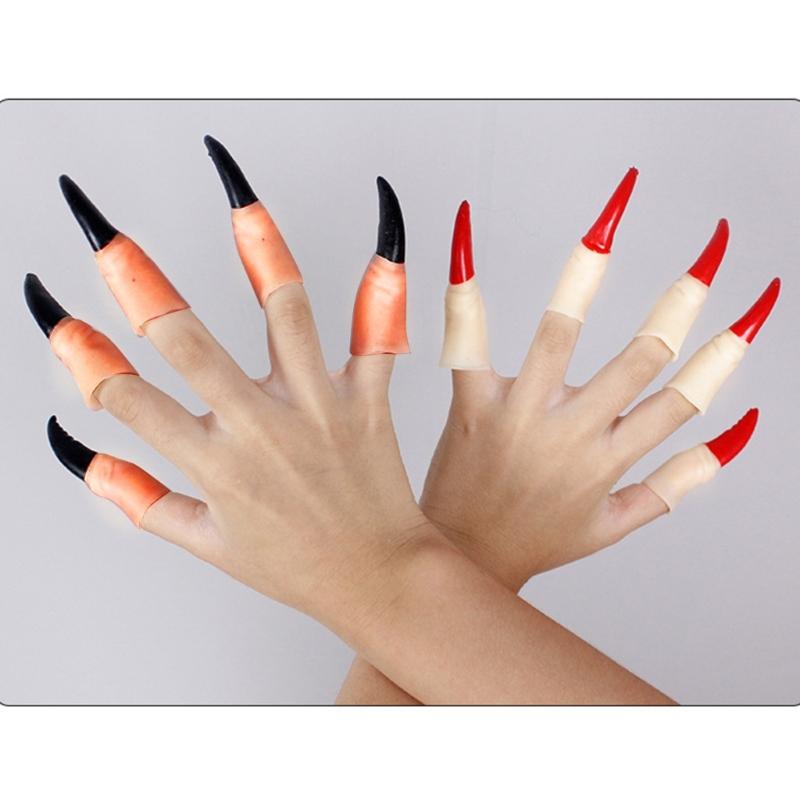 Witch Fingers Nails Halloween Costume Props Fake Witch Nose for Party Club