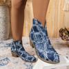 2024 foreign trade new European and American large-size short boots for women Martin boots square heel pointed sleeve large-size short boots for women