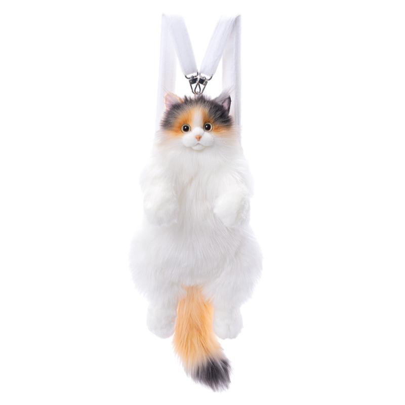 

Black Yellow Calico Cat Storage Backpack Bag High-Quality Realistic Texture Large Storage Bag Cute Decoration Soft Birthday Gift