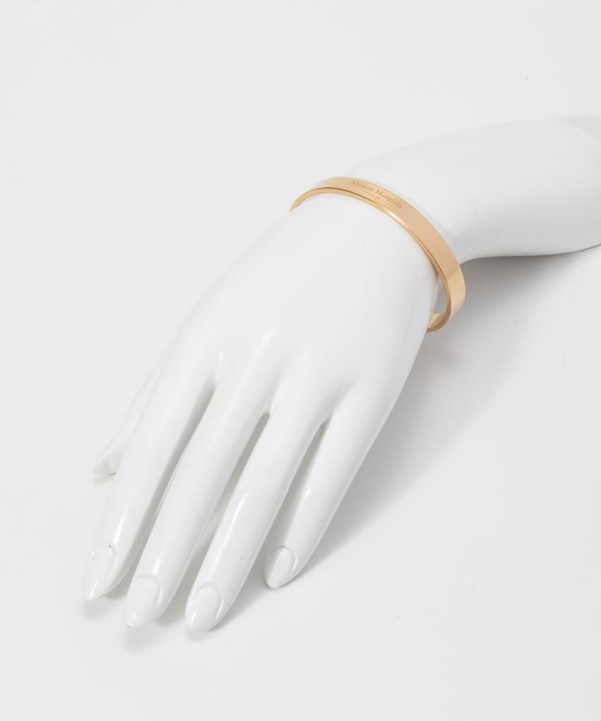 Maison Margiela Bangle SM1UY0066 SV0158 Logo Yellow Gold Plating Burattato Brand 5 Women's Size [Used]