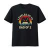 Leveled Up To Dad Of 2 Two Retro Video Game Controller T Shirt Fathers Day Gaming Expecting vintage Washed Soft Comfortable