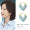French Drip Glaze Heart Earrings for Women 2026 - Fashionable High-End Ear Clips
