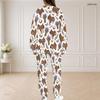 Women Plus Size Printed Round Neck Long Sleeve Top With Pockets And Long Pants Set