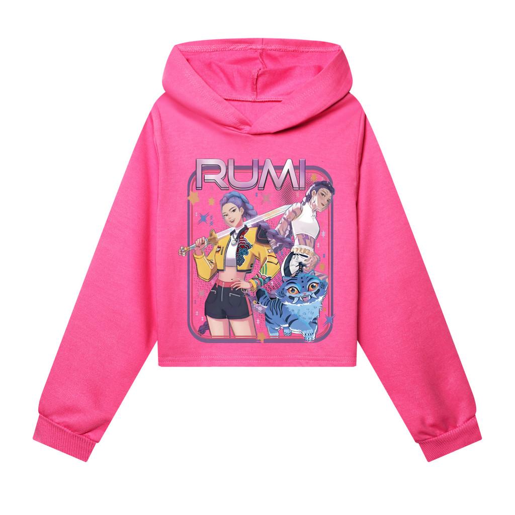 

4888 Детские Толстовки с капюшоном с принтом POP-певицы Руми Мира Зои, Повседневный топ с длинными рукавами 170cm розы красного